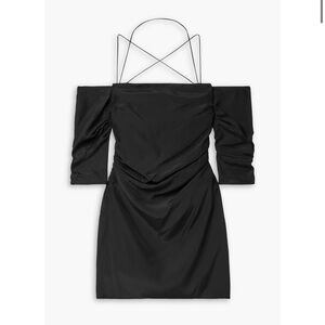 NWT Gauge81 Samaca Mini Dress in 100% Silk Black Off Shoulder Strappy Ssense